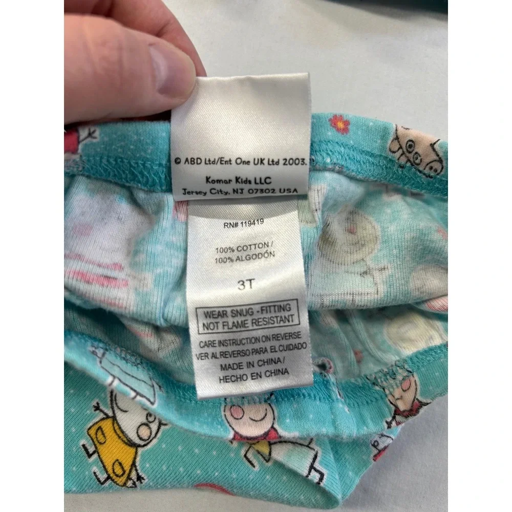 Vintage Y2K 2003 Peppa Pig Toddler Girls 2-Piece Pajama size 3T